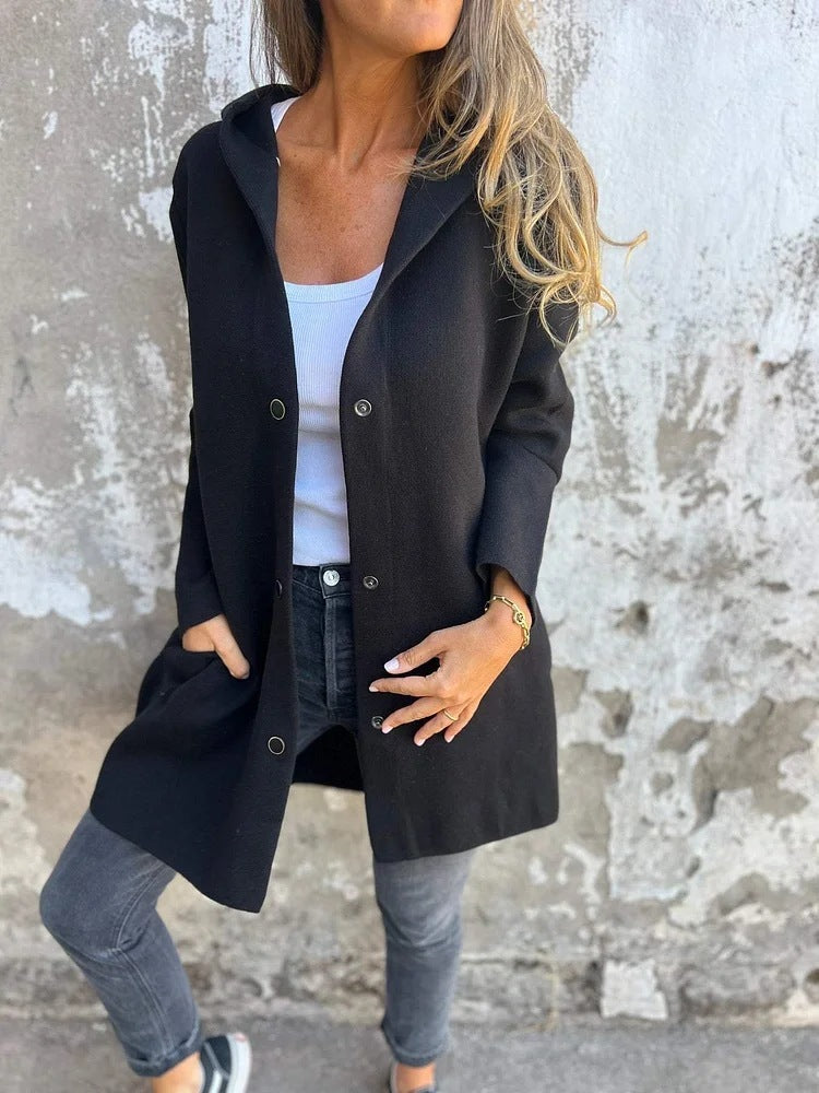 Cardigan vivatelle à Boutons avec Capuche